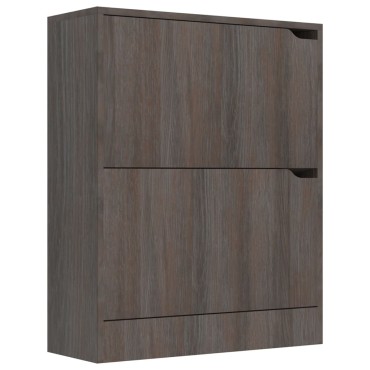 vidaXL Παπουτσοθήκη 2 Πόρτες Γκρι Sonoma Δρυς 59x24x74cm Επεξ. Ξύλο