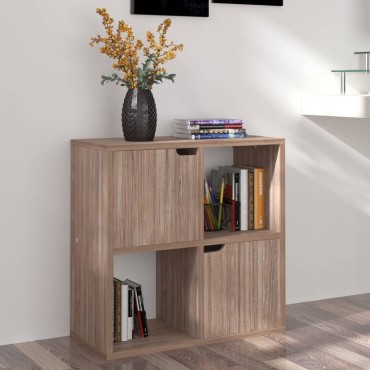 vidaXL Βιβλιοθήκη Γκρι / Sonoma Δρυς 60x27,5x59,5cm από Επεξ. Ξύλο 1 τεμ.