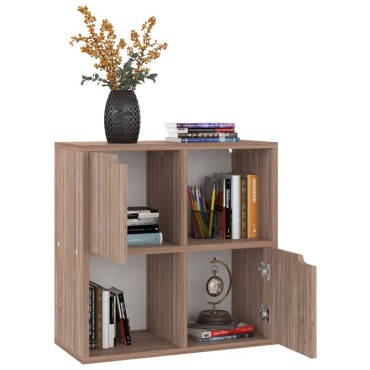 vidaXL Βιβλιοθήκη Γκρι / Sonoma Δρυς 60x27,5x59,5cm από Επεξ. Ξύλο 1 τεμ.