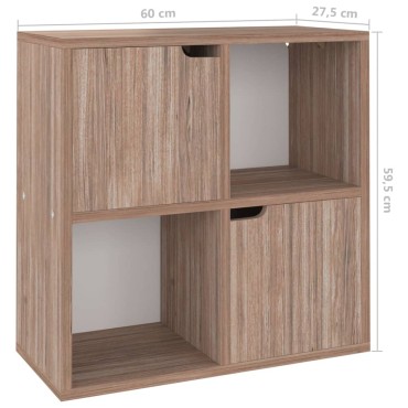 vidaXL Βιβλιοθήκη Γκρι / Sonoma Δρυς 60x27,5x59,5cm από Επεξ. Ξύλο 1 τεμ.