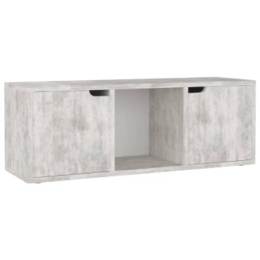 vidaXL Έπιπλο Τηλεόρασης Σκυρόδεμα 88,5x27,5x30,5cm από Επεξ. Ξύλο