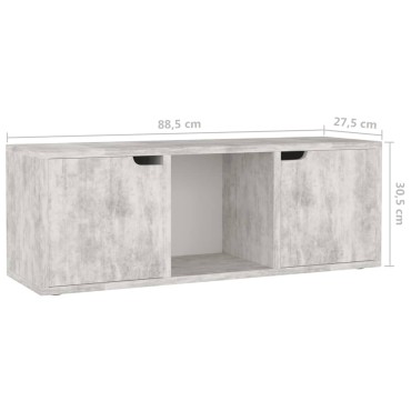 vidaXL Έπιπλο Τηλεόρασης Σκυρόδεμα 88,5x27,5x30,5cm από Επεξ. Ξύλο