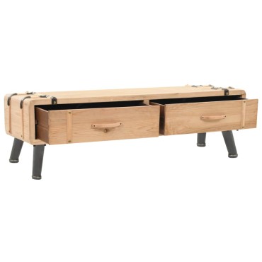 vidaXL Έπιπλο Τηλεόρασης 110x33x35cm από Μασίφ Ξύλο Ελάτης