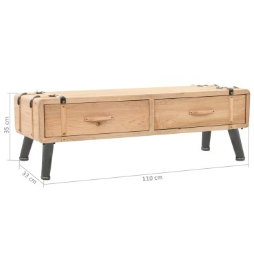 vidaXL Έπιπλο Τηλεόρασης 110x33x35cm από Μασίφ Ξύλο Ελάτης