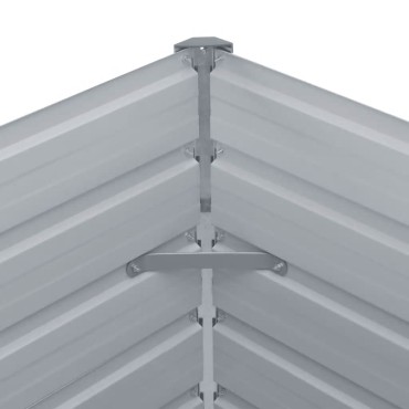 vidaXL Ζαρντινιέρα Ψηλή Γκρι 160 x 80 x 77 εκ. από Γαλβανισμένο Χάλυβα