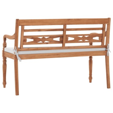 vidaXL Παγκάκι Batavia από Ξύλο Teak με Μαξιλάρια 120x51,5x84cm 1 τεμ.