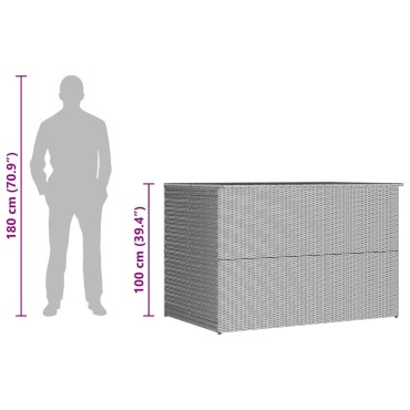 vidaXL Μπαούλο Εξωτερικού Χώρου Καφέ 150x100x100cm Συνθετικό Ρατάν 1 τεμ.
