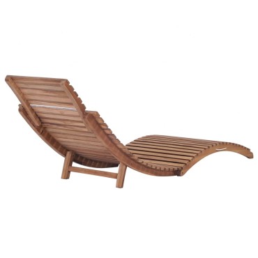vidaXL Ξαπλώστρα Πτυσσόμενη από Μασίφ Ξύλο Teak 175x50x55cm 1 τεμ.