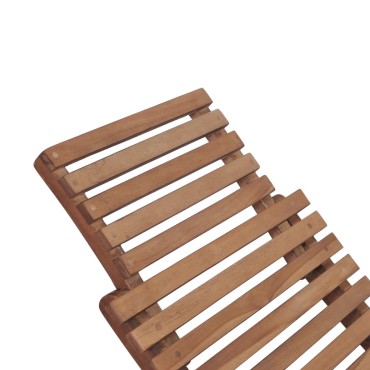 vidaXL Ξαπλώστρα Πτυσσόμενη από Μασίφ Ξύλο Teak 175x50x55cm 1 τεμ.