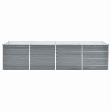 vidaXL Ζαρντινιέρα Υπερυψωμένη Γκρι 320x80x77 εκ. Γαλβανισμ. Χάλυβας