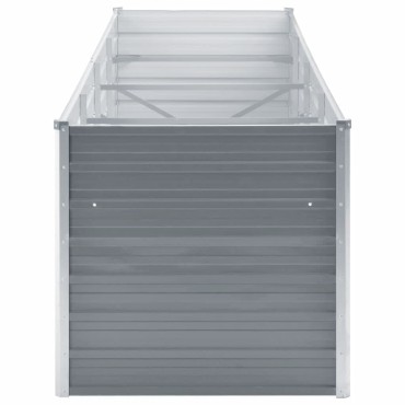 vidaXL Ζαρντινιέρα Υπερυψωμένη Γκρι 320x80x77 εκ. Γαλβανισμ. Χάλυβας