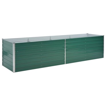 vidaXL Ζαρντινιέρα Υπερυψωμένη Πράσινη 320x80x77 εκ. Γαλβαν. Χάλυβας