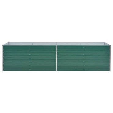 vidaXL Ζαρντινιέρα Υπερυψωμένη Πράσινη 320x80x77 εκ. Γαλβαν. Χάλυβας
