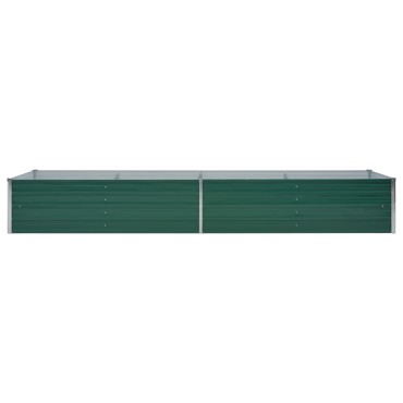vidaXL Ζαρντινιέρα Υπερυψωμένη Πράσινη 320x80x45 εκ. Γαλβαν. Χάλυβας