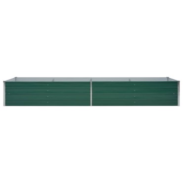 vidaXL Ζαρντινιέρα Υπερυψωμένη Πράσινη 320x80x45 εκ. Γαλβαν. Χάλυβας
