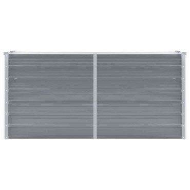 vidaXL Ζαρντινιέρα Υπερυψωμένη Γκρι 160x40x77 εκ. Γαλβανισμ. Χάλυβας