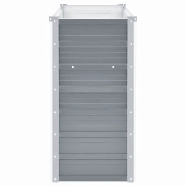 vidaXL Ζαρντινιέρα Υπερυψωμένη Γκρι 160x40x77 εκ. Γαλβανισμ. Χάλυβας