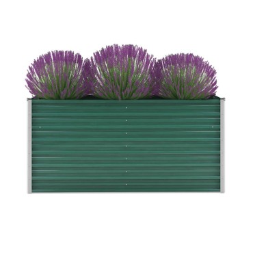 vidaXL Ζαρντινιέρα Υπερυψωμένη Πράσινη 160x40x77 εκ. Γαλβαν. Χάλυβας