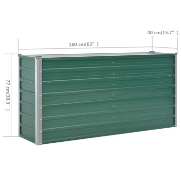 vidaXL Ζαρντινιέρα Υπερυψωμένη Πράσινη 160x40x77 εκ. Γαλβαν. Χάλυβας