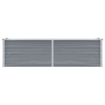 vidaXL Ζαρντινιέρα Υπερυψωμένη Γκρι 160x40x45 εκ. Γαλβανισμ. Χάλυβας