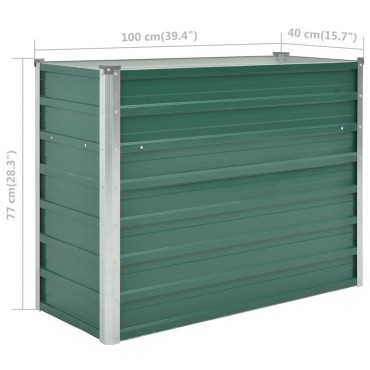 vidaXL Ζαρντινιέρα Υπερυψωμένη Πράσινη 100x40x77 εκ. Γαλβαν. Χάλυβας