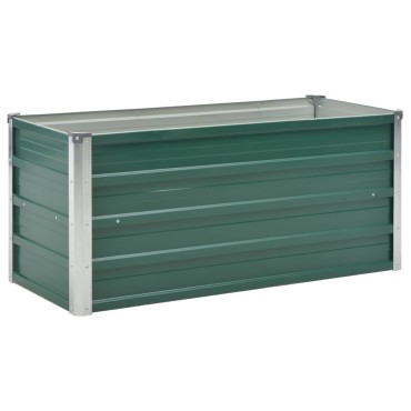 vidaXL Ζαρντινιέρα Υπερυψωμένη Πράσινη 100x40x45 εκ. Γαλβαν. Χάλυβας