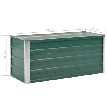 vidaXL Ζαρντινιέρα Υπερυψωμένη Πράσινη 100x40x45 εκ. Γαλβαν. Χάλυβας