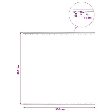 vidaXL Μουσαμάς με Ύφανση Leno Λευκός 3 x 3 μ. 260 γρ./μ²