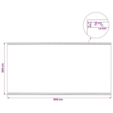 vidaXL Μουσαμάς με Ύφανση Leno Λευκός 3 x 6 μ. 260 γρ./μ²