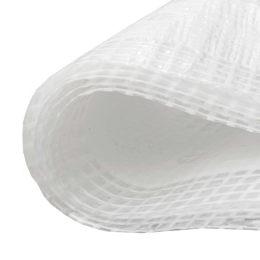 vidaXL Μουσαμάς με Ύφανση Leno Λευκός 3 x 6 μ. 260 γρ./μ²