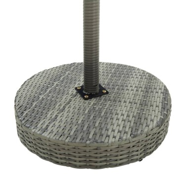 vidaXL Τραπέζι Κήπου Γκρι 60,5x106cm από Συνθετικό Ρατάν 1 τεμ.