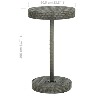 vidaXL Τραπέζι Κήπου Γκρι 60,5x106cm από Συνθετικό Ρατάν 1 τεμ.