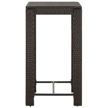 vidaXL Τραπέζι Μπαρ Κήπου Καφέ 60,5x60,5x110,5cm από Συνθετικό Ρατάν 1 τεμ.