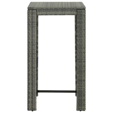 vidaXL Τραπέζι Μπαρ Κήπου Γκρι 60,5x60,5x110,5cm από Συνθετικό Ρατάν 1 τεμ.