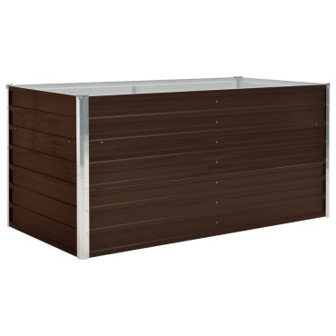 vidaXL Ζαρντινιέρα Ψηλή Καφέ 160 x 80 x 77 εκ. από Γαλβανισμένο Χάλυβα
