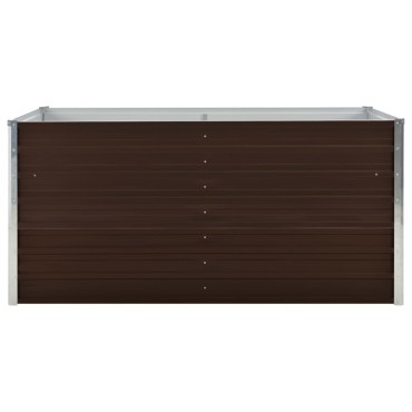 vidaXL Ζαρντινιέρα Ψηλή Καφέ 160 x 80 x 77 εκ. από Γαλβανισμένο Χάλυβα