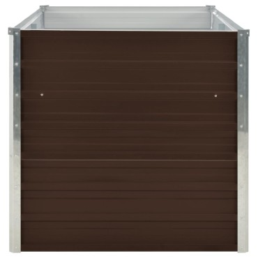 vidaXL Ζαρντινιέρα Ψηλή Καφέ 160 x 80 x 77 εκ. από Γαλβανισμένο Χάλυβα