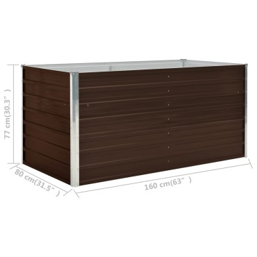 vidaXL Ζαρντινιέρα Ψηλή Καφέ 160 x 80 x 77 εκ. από Γαλβανισμένο Χάλυβα