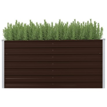 vidaXL Ζαρντινιέρα Υπερυψωμένη Καφέ 160x40x77 εκ. Γαλβανισμ. Χάλυβας