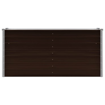 vidaXL Ζαρντινιέρα Υπερυψωμένη Καφέ 160x40x77 εκ. Γαλβανισμ. Χάλυβας