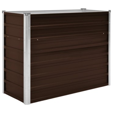 vidaXL Ζαρντινιέρα Υπερυψωμένη Καφέ 100x40x77 εκ. Γαλβανισμ. Χάλυβας