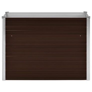 vidaXL Ζαρντινιέρα Υπερυψωμένη Καφέ 100x40x77 εκ. Γαλβανισμ. Χάλυβας