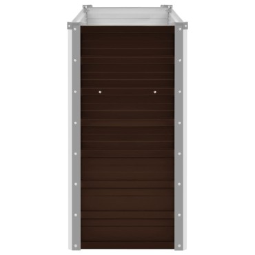 vidaXL Ζαρντινιέρα Υπερυψωμένη Καφέ 100x40x77 εκ. Γαλβανισμ. Χάλυβας