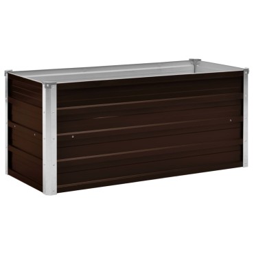 vidaXL Ζαρντινιέρα Υπερυψωμένη Καφέ 100x40x45 εκ. Γαλβανισμ. Χάλυβας