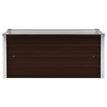 vidaXL Ζαρντινιέρα Υπερυψωμένη Καφέ 100x40x45 εκ. Γαλβανισμ. Χάλυβας
