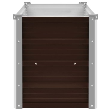 vidaXL Ζαρντινιέρα Υπερυψωμένη Καφέ 100x40x45 εκ. Γαλβανισμ. Χάλυβας