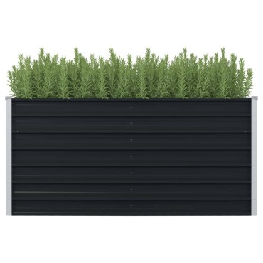 vidaXL Ζαρντινιέρα Ψηλή Ανθρακί 160x80x77 εκ. από Γαλβανισμένο Χάλυβα