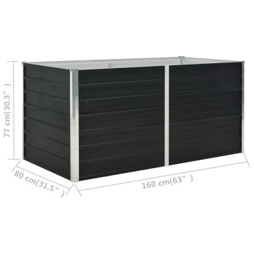 vidaXL Ζαρντινιέρα Ψηλή Ανθρακί 160x80x77 εκ. από Γαλβανισμένο Χάλυβα