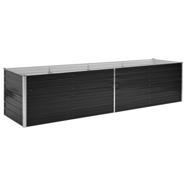 vidaXL Ζαρντινιέρα Υπερυψωμένη Ανθρακί 320x80x77 εκ. Γαλβαν. Χάλυβας