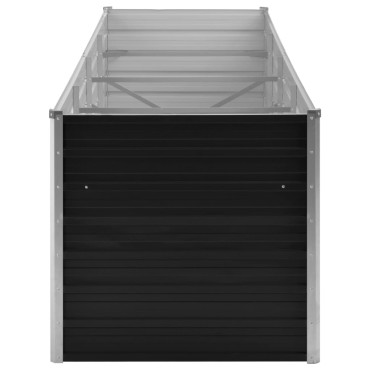 vidaXL Ζαρντινιέρα Υπερυψωμένη Ανθρακί 320x80x77 εκ. Γαλβαν. Χάλυβας